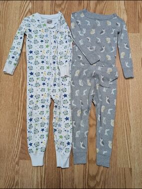 Hanna Andersson Organic Cotton Pajama Sets 3T Bird Owl Gray